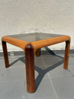 Table basse danoise en chêne et teck, années 1970