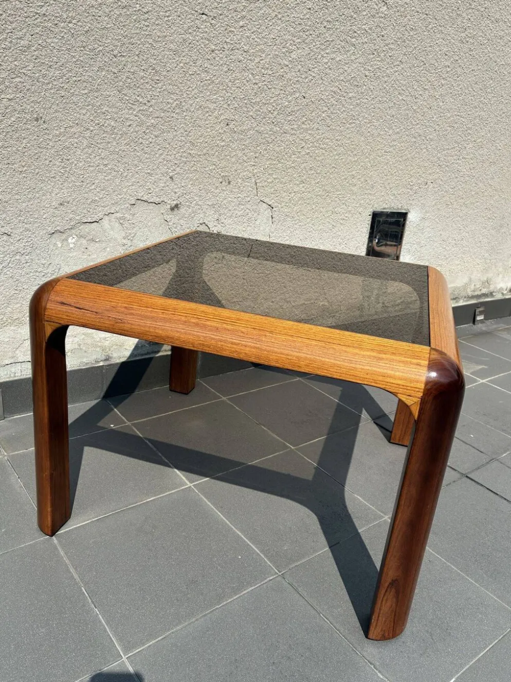 Table basse danoise en chêne et teck, années 1970