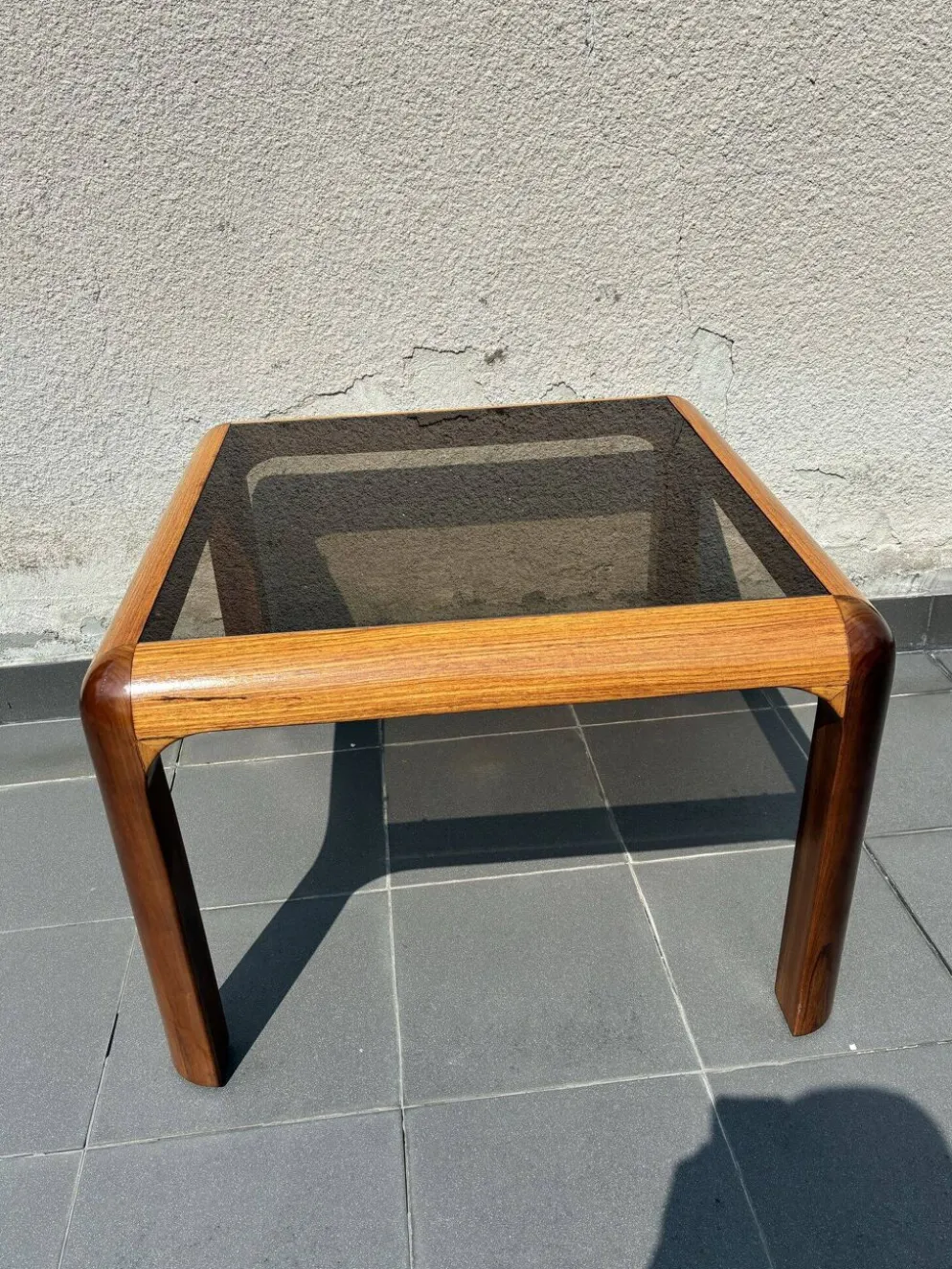 Table basse danoise en chêne et teck, années 1970