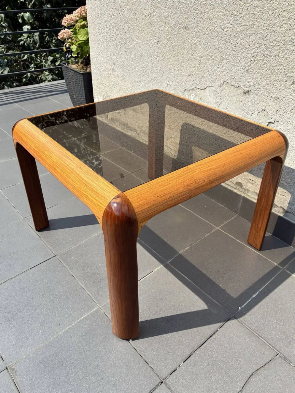 Table basse danoise en chêne et teck, années 1970