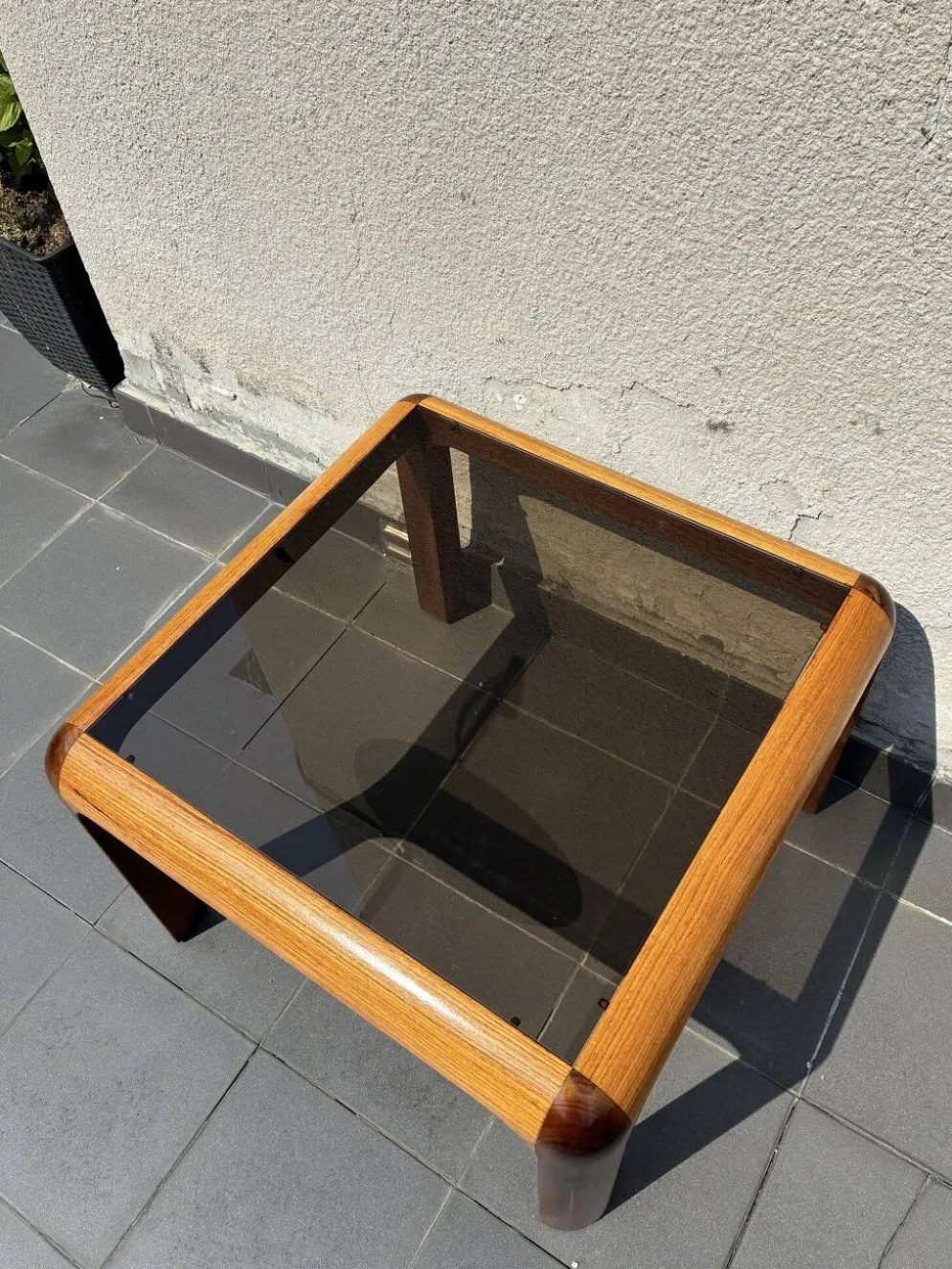 Table basse danoise en chêne et teck, années 1970
