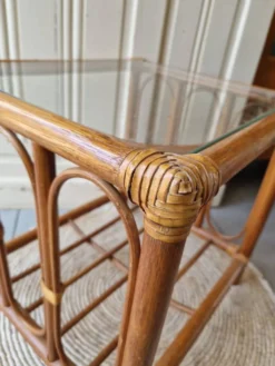 Table Basse D'appoint En Rotin
