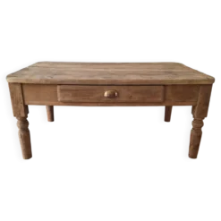Table basse de ferme style campagne en chêne