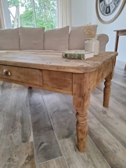 Table basse de ferme style campagne en chêne