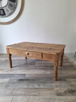 Table basse de ferme style campagne en chêne
