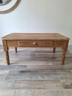 Table basse de ferme style campagne en chêne