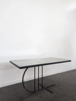 Table basse en acier chrome à décor de signes du zodiaque
