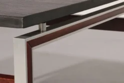 Table basse en ardoise, chrome et bois, 1970 Danemark