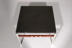 Table basse en ardoise, chrome et bois, 1970 Danemark