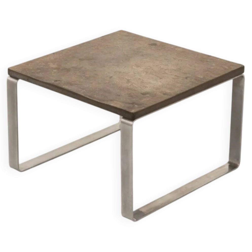 Table basse en ardoise et chrome par Draenert années 1970
