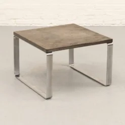 Table basse en ardoise et chrome par Draenert années 1970