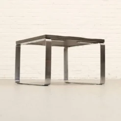 Table basse en ardoise et chrome par Draenert années 1970