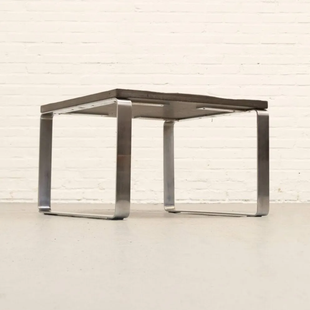 Table basse en ardoise et chrome par Draenert années 1970