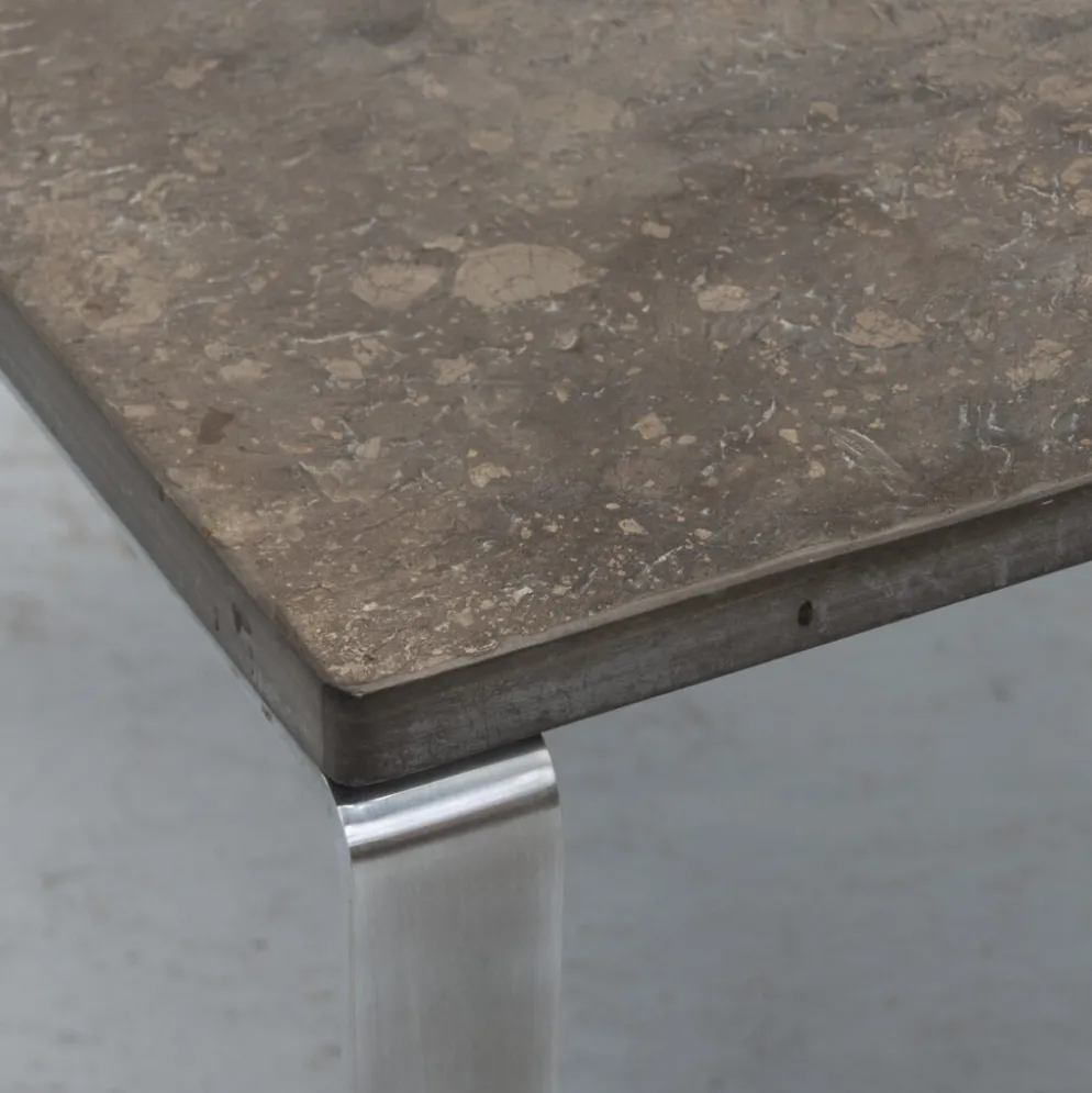 Table basse en ardoise et chrome par Draenert années 1970
