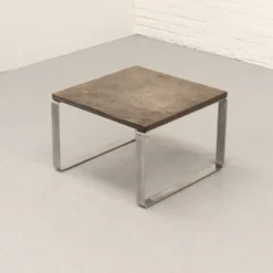Table basse en ardoise et chrome par Draenert années 1970
