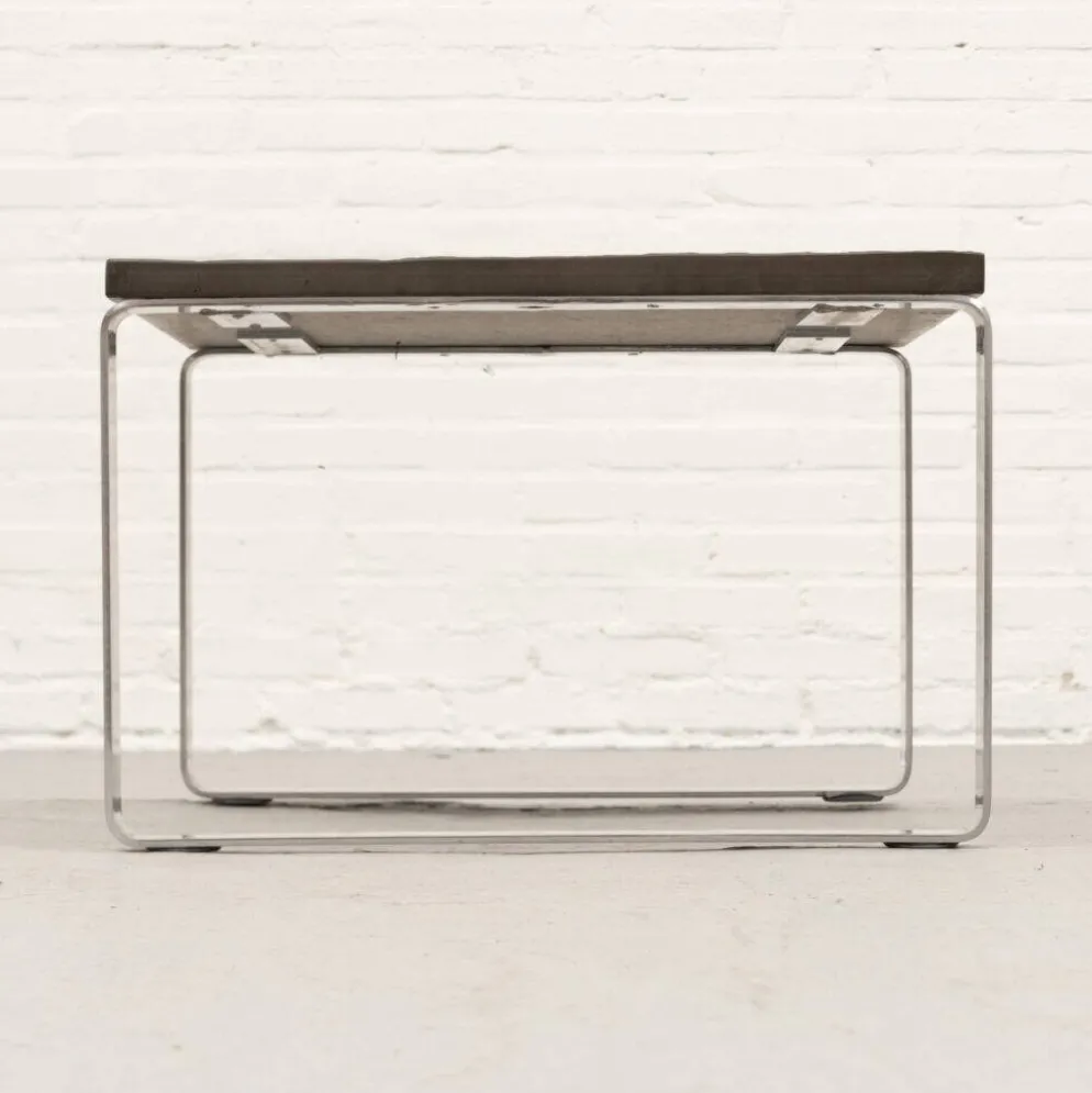 Table basse en ardoise et chrome par Draenert années 1970