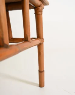 Table basse en bambou et en bois, années 1960