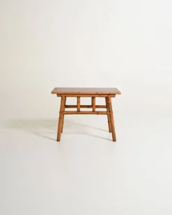 Table basse en bambou et en bois, années 1960
