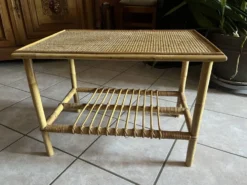 Table basse en bambou et rotin