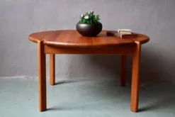 Table basse en bois massif design organique scandinave vintage rétro années 80