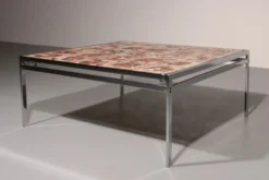 Table basse en cadre chromé et carreaux en céramique, Danemark, années 1970