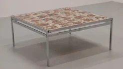 Table basse en cadre chromé et carreaux en céramique, Danemark, années 1970