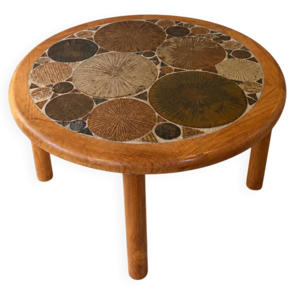 Table basse en carreaux de céramique Tue Poulsen pour Haslev, Danemark, années 1960.