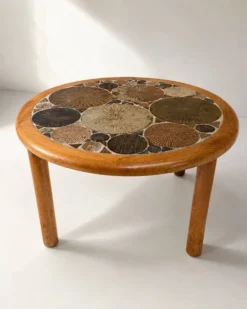 Table basse en carreaux de céramique Tue Poulsen pour Haslev, Danemark, années 1960.