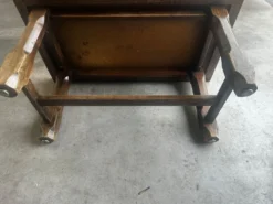 Table basse en chêne et ardoise – années 60-70