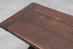 Table basse en chêne noir avec des pieds de tréteau à spirale, France, vers 1915