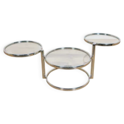 Table basse en chrome et verre de style mid-century par Milo Baughman, États-Unis, années 1970.
