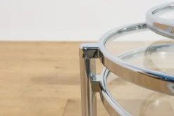 Table basse en chrome et verre de style mid-century par Milo Baughman, États-Unis, années 1970.