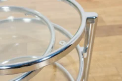 Table basse en chrome et verre de style mid-century par Milo Baughman, États-Unis, années 1970.