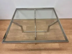 Table basse en chrome Jean Charles Maison design milieu de siècle XXL - années 1970