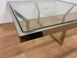 Table basse en chrome Jean Charles Maison design milieu de siècle XXL - années 1970