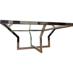 Table basse en chrome Jean Charles Maison design milieu de siècle XXL - années 1970