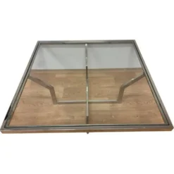 Table basse en chrome Jean Charles Maison design milieu de siècle XXL - années 1970