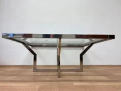 Table basse en chrome Jean Charles Maison design milieu de siècle XXL - années 1970