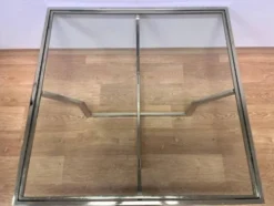 Table basse en chrome Jean Charles Maison design milieu de siècle XXL - années 1970