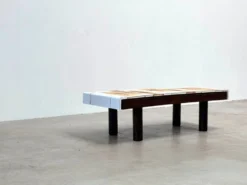 Table basse en céramique blanche Roger Capron