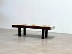 Table basse en céramique blanche Roger Capron
