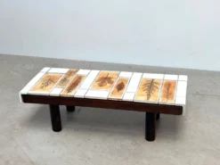 Table basse en céramique blanche Roger Capron