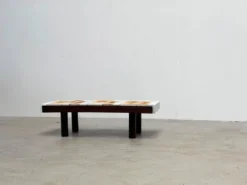 Table basse en céramique blanche Roger Capron