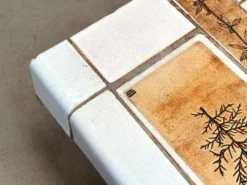 Table basse en céramique blanche Roger Capron