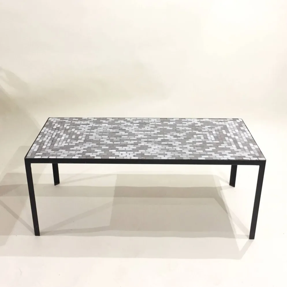 Table basse en céramique grise années 60