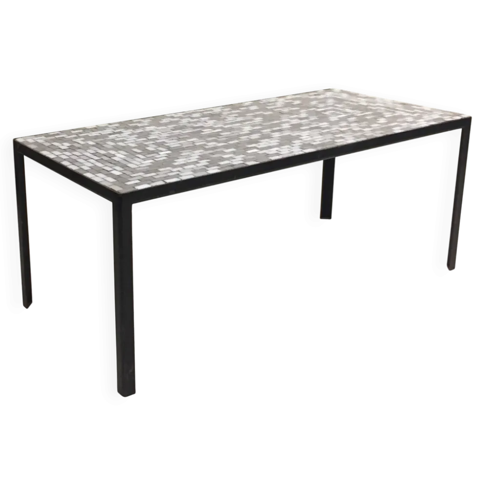 Table basse en céramique grise années 60