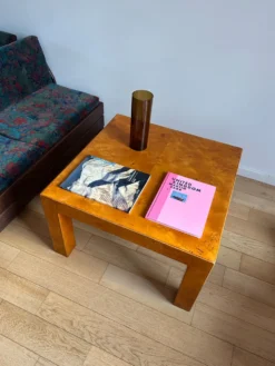 Table basse en loupe de peuplier