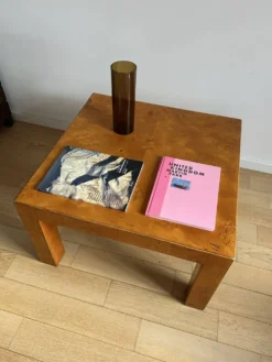 Table basse en loupe de peuplier