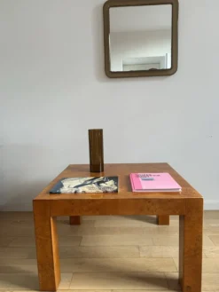 Table basse en loupe de peuplier