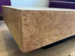 Table basse en loupe d’orme vintage